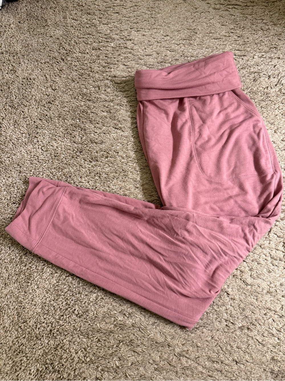 Old Navy Active Dusty Rose Foldover Waistband Yoga Jogger Lounge Pants - size XL